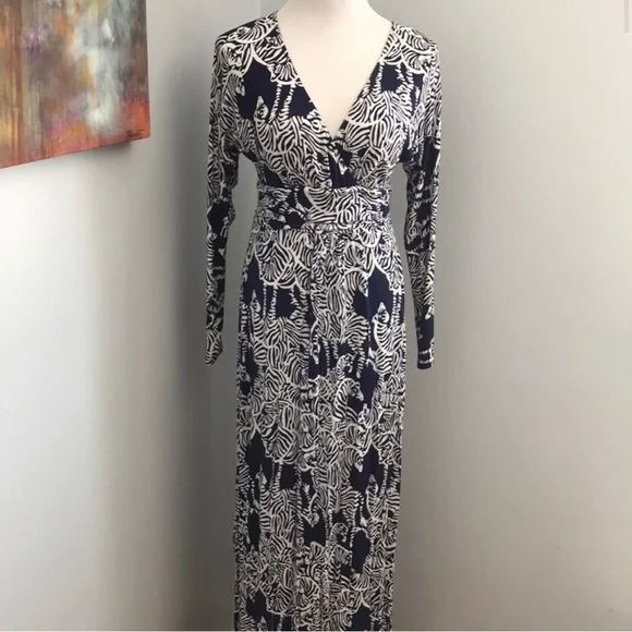 Lilly Pulitzer | Dresses | Lilly Pulitzer Zebra Print Long Sleeve Maxi Dress  | Poshmark